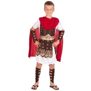 Boland - Costume enfant Gladiateur, set avec tunique, protection pour bras et jambes, combattant, chevalier, carnaval, fête à thème, multicolore, 4-6 ans