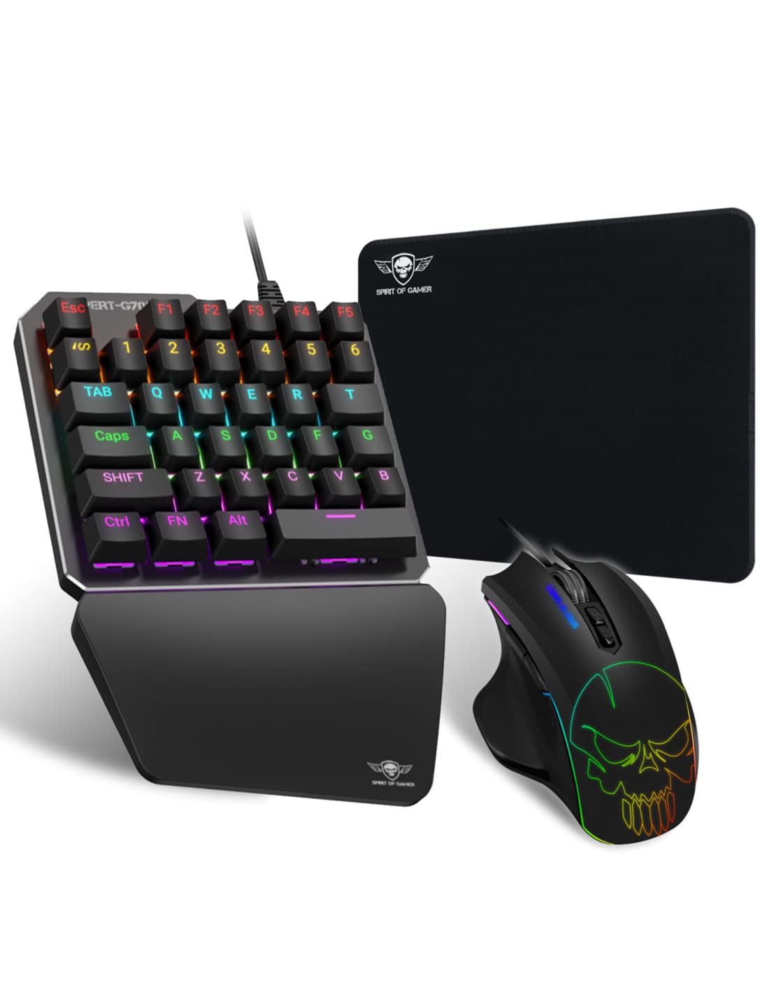 Convertisseur Xpert G700 – Combo RGB Clavier + Souris pour Consoles PS4, Xbox, Switch Et PC - Clavier Mecanique Single Hand – Souris 3200 DPI - Tapis Inclus