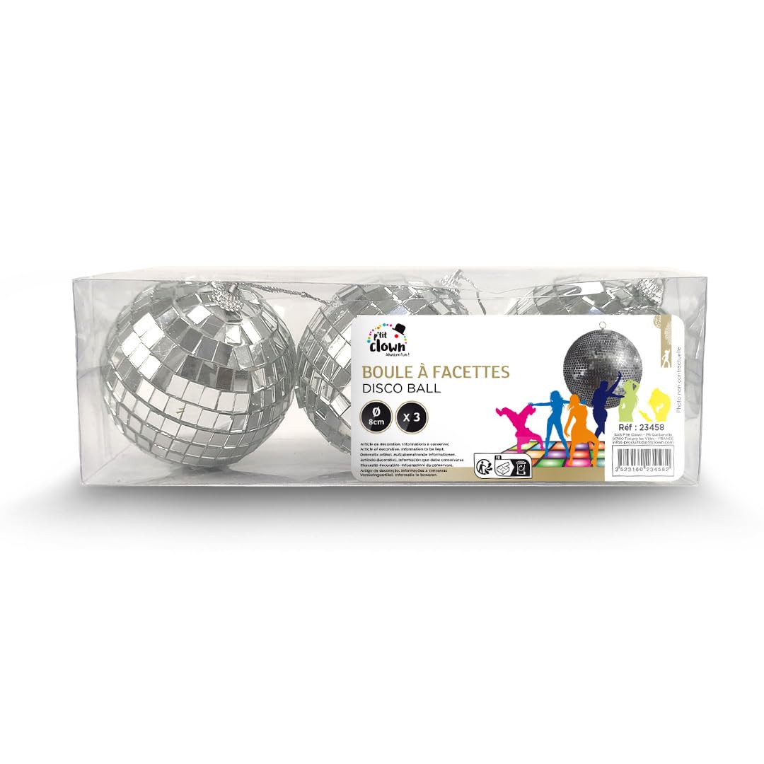PTITCLOWN — Lot de 3 Boules à Facettes Ø 8 cm – Image 5