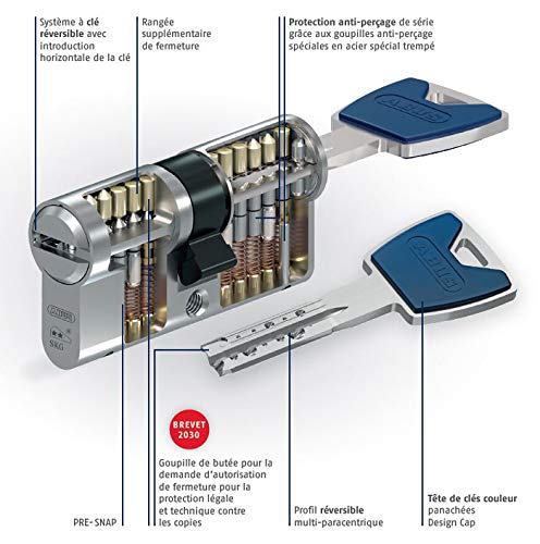 ABUS P12RPS — Barillet bouton 50x30 argenté – Image 5