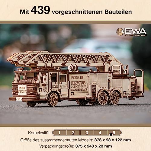 EWA Eco-Wood-Art — Puzzle 3D camion de pompiers 439 pièces – Image 3