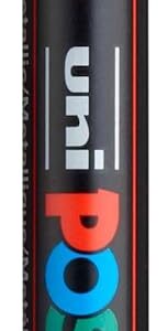 Uni-Ball Posca Marqueur Pointe ogive Ultra fine - Métallique Bleu