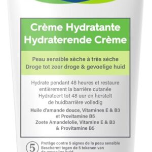 Cetaphil crème hydratante corps, 100g, Visage et corps, peaux sensibles sèches à très sèches, Crème corps hydratante, Niacinamide, Panthénol et de la glycérine, sans parfum