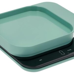 Rosti Mensura Balance de Cuisine - Pèse Aliment - Avec Bol et Fonction Tare - 16,5 x 20,3 x 3,5 cm, Vert