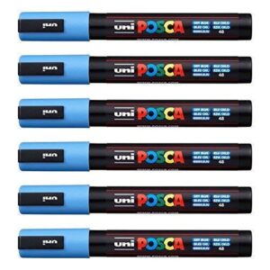 POSCA Uni-Ball PC-5M Lot de 12 stylos Bleu ciel