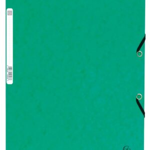 Exacompta - Réf. 55303E - 1 chemise à élastiques - pochette 3 rabats - en carte lustrée 355 g/m2 - dimensions 24 x 32 cm pour documents au format A4 - couleur vert