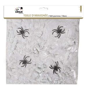 P'TIT CLOWN - 46900 - Toile D'araignée 500 GR - Blanc - - Parfait pour Décoration Halloween - Idéale pour Intérieur et Extérieur - Crée Une Atmosphère Effrayante et Sinistre - Accessoire pour Fêtes