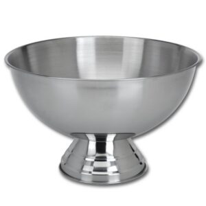 Bol à glaçons pour champagne, vin, bière, bouteilles ou punch, pour fêtes, différents designs disponibles, Acier inoxydable, Silver - Matt, 24cm hoch