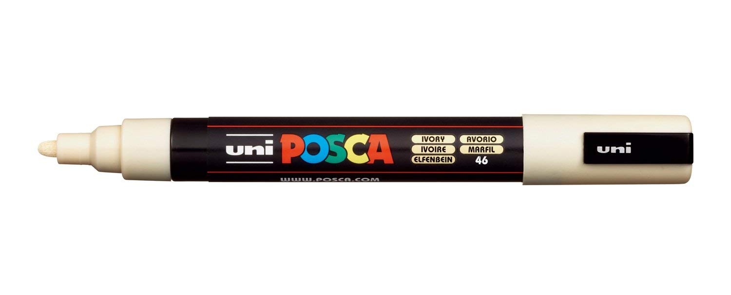 UNI-BALL Marqueur Pte conique moyenne POSCA PC5M 1,8 - 2,5mm Ivoire