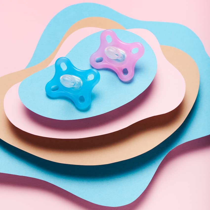 MAM Comfort — Lot de 2 sucettes silicone 0+ mois bleu/turquoise – Image 3
