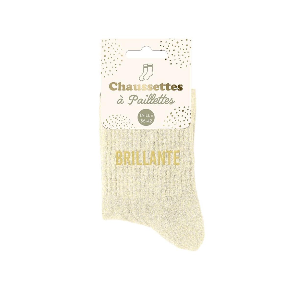 STC — Chaussettes à paillettes beige – Image 2