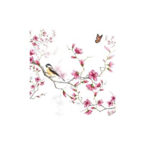 20 SERVIETTES OISEAU CERISIER 33x33CM