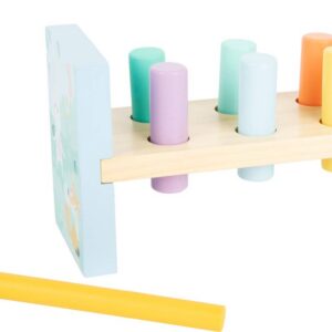 Small Foot 11474 Amusants Animaux de Saut en Bois, 4 Animaux Mignons à Pousser vers Le Bas Sautent Joyeusement dans L'air