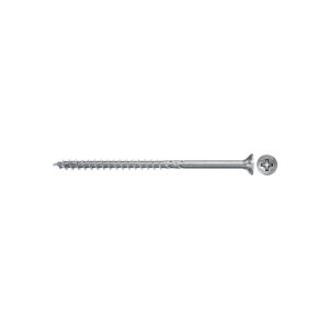 fischer - Vis à bois PowerFast II 5,0x100 Tête fraisée, empreinte PZ, zingué blanc, filetage partiel/Boite de 200