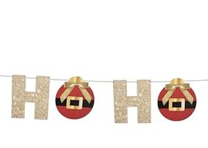 P'TIT CLOWN - 22836 - Guirlande de Noël Ho Ho Ho- Décoration Noel à Suspendre - pour Décorer Sapin, Maison, Porte d'Entrée, Rebords de Fenêtres et Cheminées, Déco Murale