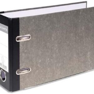 Exacompta - réf. 53111E - 1 Classeur à levier papier marbré gris A5 horizontal - Dos de 70 mm -Mécanique 75 mm - Dimensions extérieures : 17,5 x 29 x 7 cm - Format à classer A5 - Coloris gris-dos noir