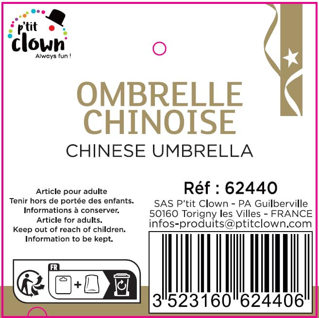 P'TIT CLOWN — Ombrelle chinoise peinte à la main Ø 80 cm – Image 4