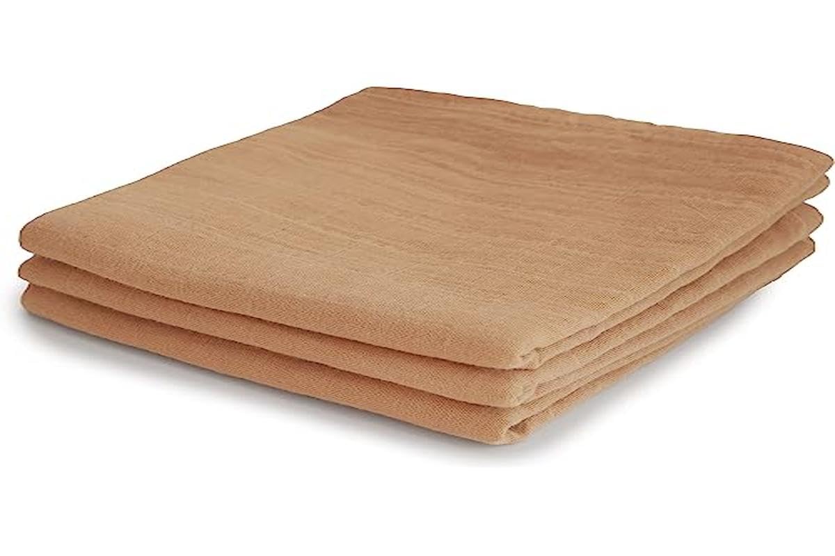 MUSHIE — Lot de 3 Langes en Mousseline 58 x 60 cm — Fall yellow – Image 3