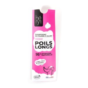 Shampooing Poudre Poils Longs Monoï Héry Poudre - À diluer, 1 Sachet = 250 ML - 95% ingrédients naturels - Fabriqué en France - Écologique et sans Plastique
