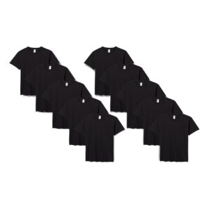 Fruit of the Loom Valueweight Short Sleeve T-Shirt, Noir, XL (Lot de 10) Homme