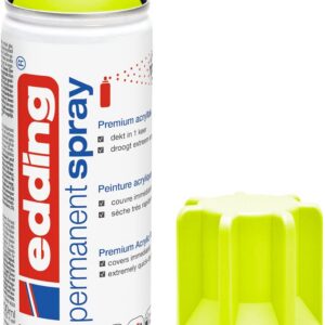 Edding Spray Peinture Acrylique - Jaune Neon Mat - 200 ml - Verre, Métal, Bois, Céramique, Plastique, Toile