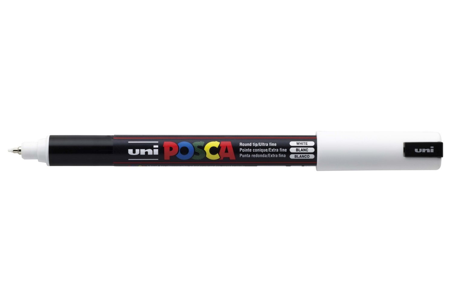 UNI-BALL Posca PC-1MR Blanc Lot de 12 stylos