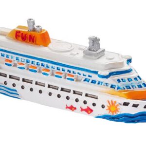 Hobbyfun Bateau de croisière miniature, Blanc, Modèle miniature, accessoire de bricolage, élément de décoration, env. 7 cm