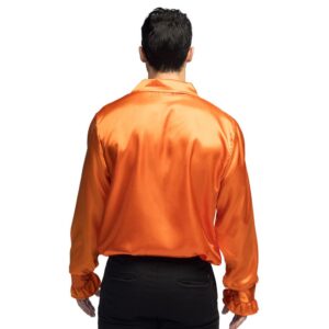 Alternative view of BOLAND — Chemise disco à volants orange homme taille L