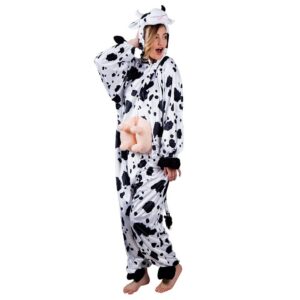 Boland - Costume de Vache pour Adulte, Combinaison à Capuche en Peluche, Motif Animalier, Fermeture éclair, Ferme, Fermier, Carnaval, fête déguisée