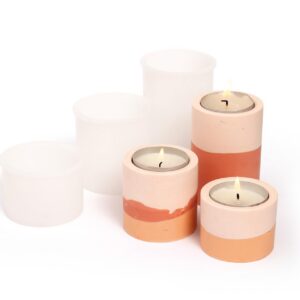 Jesmonite Moule en Silicone Porte-Bougies 3 pièces