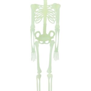 P'tit Clown - 24074 - Squelette Articulé Phosphorescent à Suspendre - Décoration Effrayante Halloween - Accessoire Idéal pour Maison Hantée, Fête, Soirée, Évènement à Thème - 150 cm