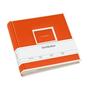 Semikolon 351142 Album 200 pochettes - 23 x 22,3 cm - 100 pages couleur crème, pour 200 photos 10 x 15 - orange orange