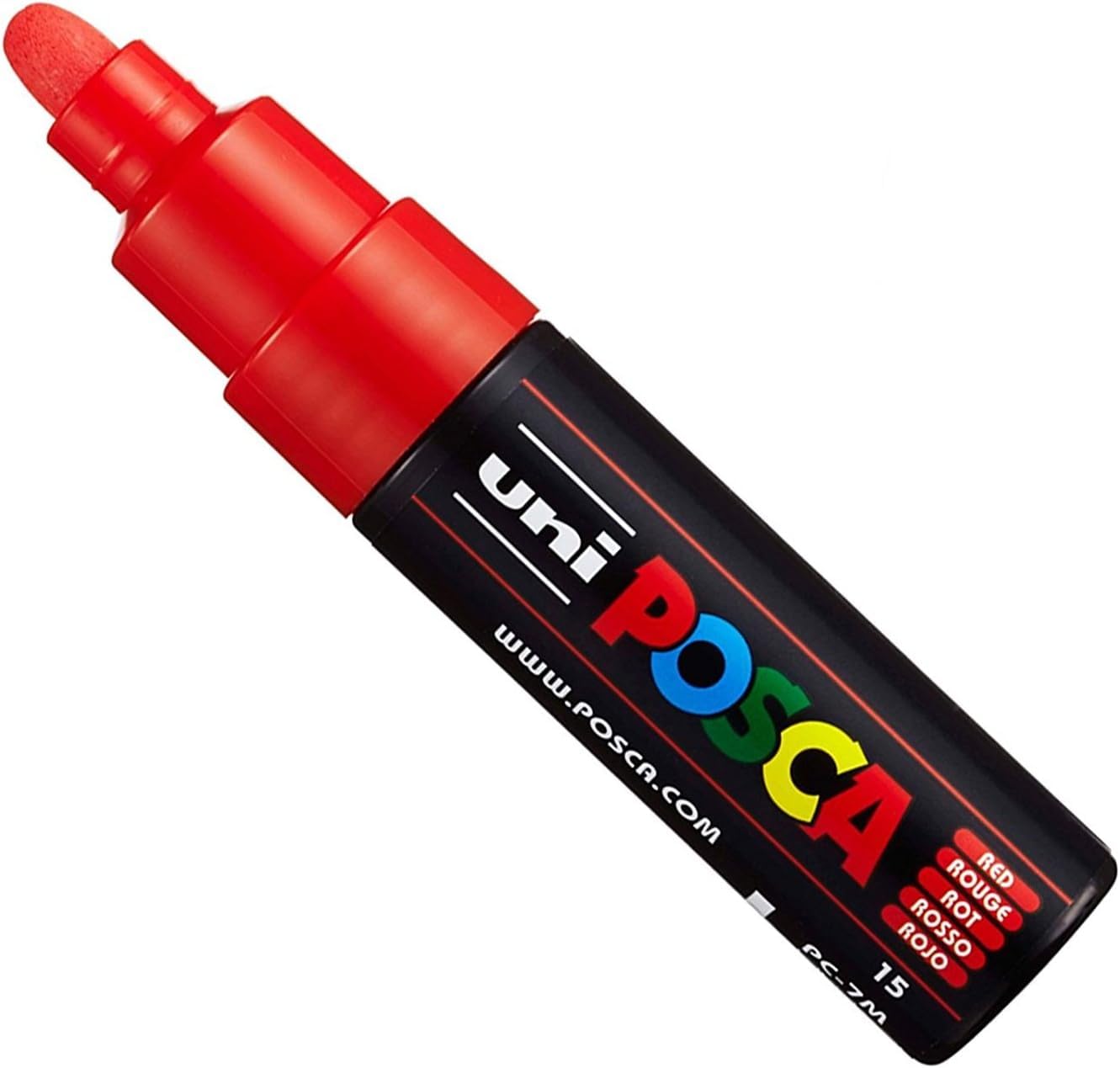 Uni POSCA PC-7M Paint Marker - marqueur – Large Pointe 4,5-5,5 mm – 15 couleurs Red