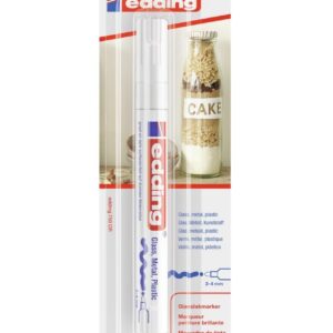 edding 750 Marqueur peinture brillante - blanc - 1 feutre peinture brillante - pointe ronde 2-4mm - pour dessin, coloriage, scrapbooking - étanche, très opaque