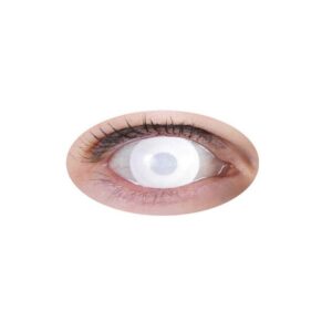 P'TIT CLOWN - 55331 - Lentilles de Contact Œil Blanc (sans correction) - Annuelles - Parfaites pour Compléter votre Déguisement pour Halloween, Carnaval et autres Fêtes Costumées - ∅ 14.2 mm
