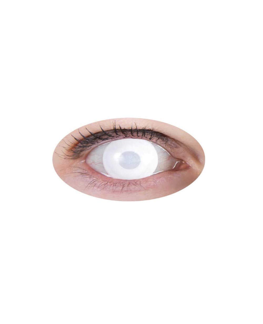 P'TIT CLOWN - 55331 - Lentilles de Contact Œil Blanc (sans correction) - Annuelles - Parfaites pour Compléter votre Déguisement pour Halloween, Carnaval et autres Fêtes Costumées - ∅ 14.2 mm