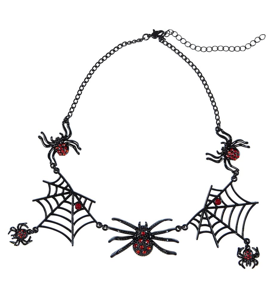 W WIDMANN MILANO Party Fashion - Bijou fantaisie araignée avec strass, pour adultes, accessoire Halloween, carnaval, quotidien