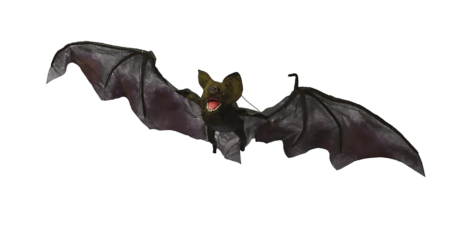 P'tit Clown - 23175 - Automate Halloween Chauve-Souris Animé - Animatronique - Animatronics - Animée, Sonore, Lumineuse - Décoration Effrayante - Piles Non incluses (3 x AA) - 90 cm