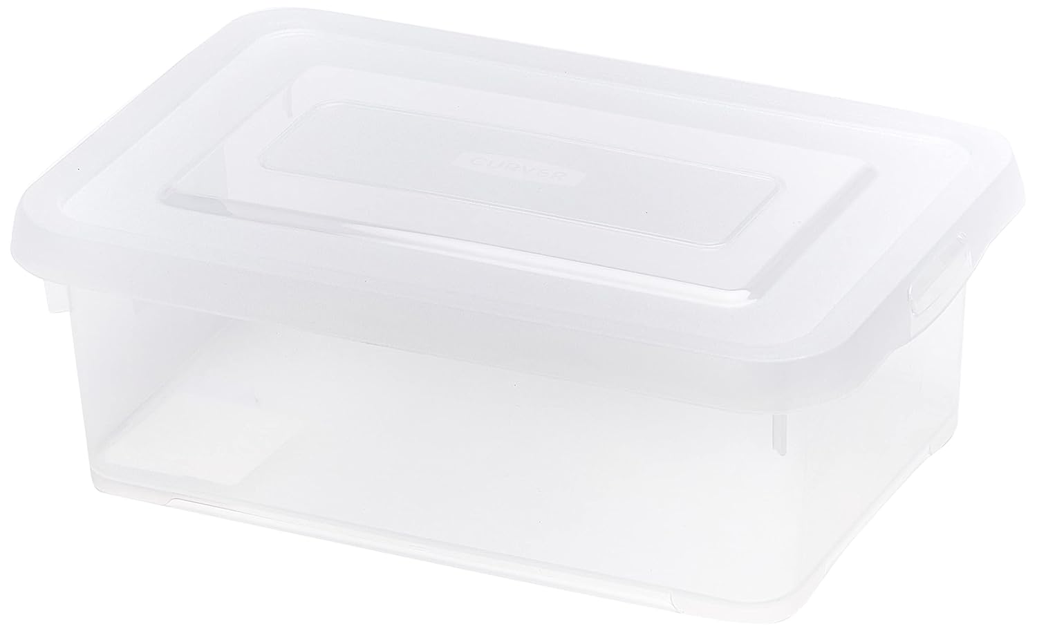 CURVER Boîte de Rangement Handy 4L - Boîte de Rangement Multifonction - Pour Chambre, Bureau, Garage, Cabanon, Buanderie - Fermeture rapide à clips - 29,4 x 19,4 x 10 cm - Transparent