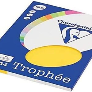 CLAIREFONTAINE 4167C Papier Trophée Personal Paper Pack Multifonctions A4 160g/m2 Jaune soleil, 50 feuilles