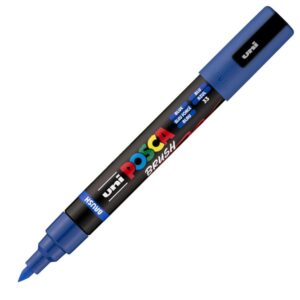 POSCA PC5BR — Marqueur peinture pointe brush bleu foncé