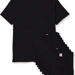 Fruit of the Loom Original T. T-Shirt, Noir, S (Lot de 10) Homme