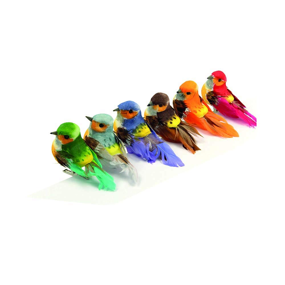ARTEMIO — Lot de 6 Oiseaux multicolores sur pince 5 x 6 cm – Image 2