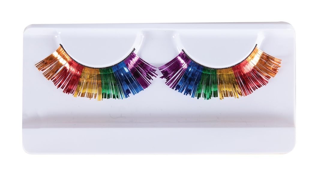 P'TIT CLOWN - Faux-Cils Auto-Adhésifs - Sans Colle - Facile à Mettre - Accessoire Maquillage Déguisement Carnaval, Cosplay, Halloween, Fêtes Costumées, Spectacle, Danse, Théâtre (Arc-en-ciel)
