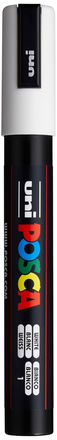 Posca PC5M BL Marqueur Blanc , ligne largeur 1,80mm à 2,50mm