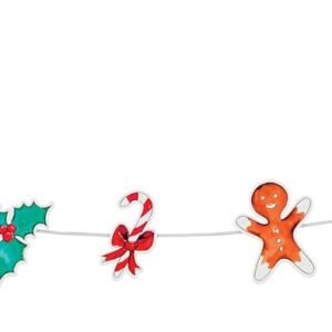 CAM ET LEON - Accessoires Décoration Noël - Fête d'Enfant - Assiettes, Gobelets - Serviettes, Pailles, Confettis, Ballons, Carton d'invitations, Pique à Gâteau, Centre de Table (Guirlande - 3,6 m)