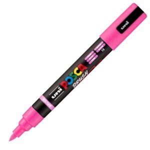POSCA PC5BR — Marqueur pointe brush moyen rose
