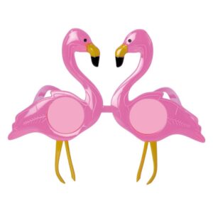 P'TIT CLOWN - Lunettes Fantaisies - Funny Party Glasses - Adulte - Parfaites pour Déguisement Carnaval, Cosplay, Soirée Cocktail, Fête Tropicale - Plastique (Lunettes Flamant rose)