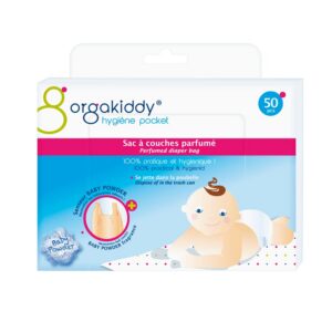 ORGAKIDDY — Sacs à couches parfum talc beige x50