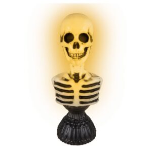 P'tit Clown - 23565 - Buste Squelette - Décoration Halloween Sonore et Lumineuse - Piles (3xAAA) Non incluses - 38 cm